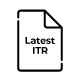 A black cartoon icon of a document for latest income tax return